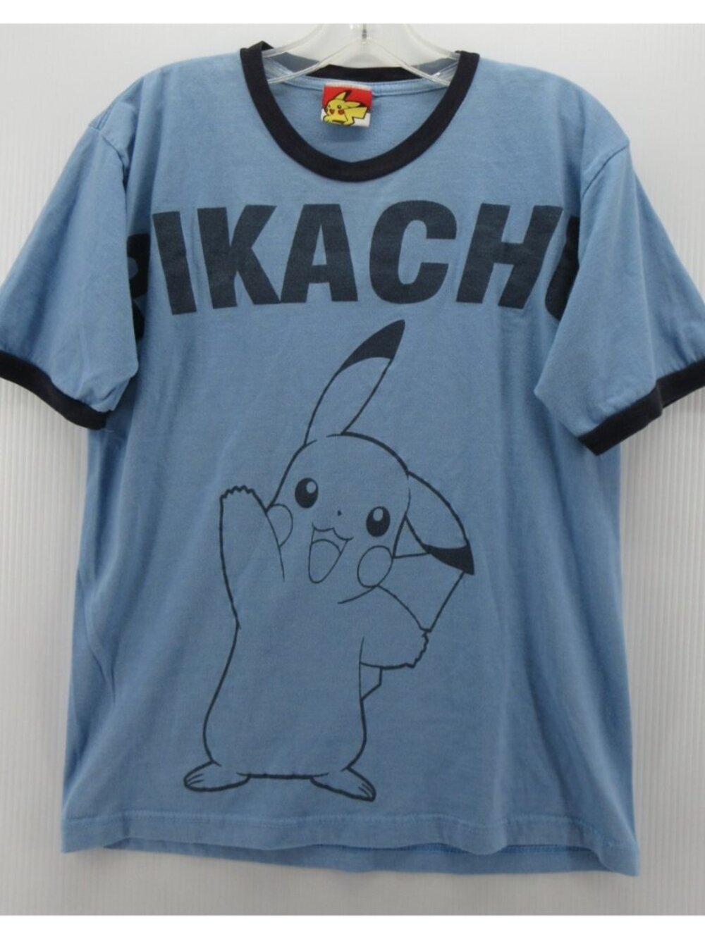 VINTAGE Pokemon Shirt Small Pikachu 2007 Giant Tag Nintendo Y2K Ringer